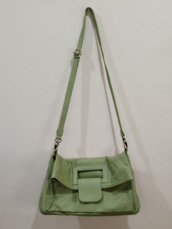 Avorio Handbags - Avorio Green Italian Leather Handbag Envelope Clutch Crossbody Purse